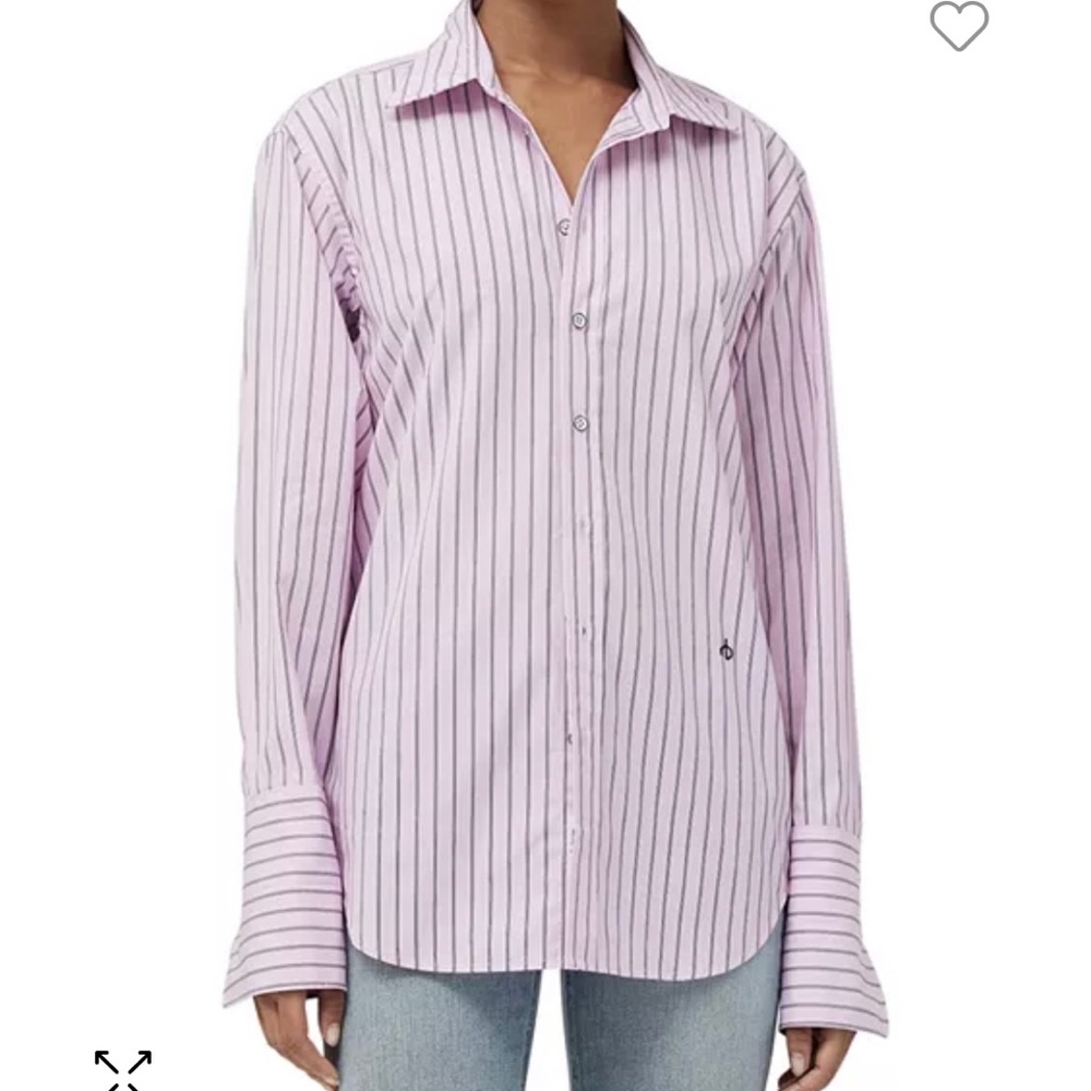 EUC Rag & Bone Diana Cotton Long Sleeve Shirt pink stripe XS